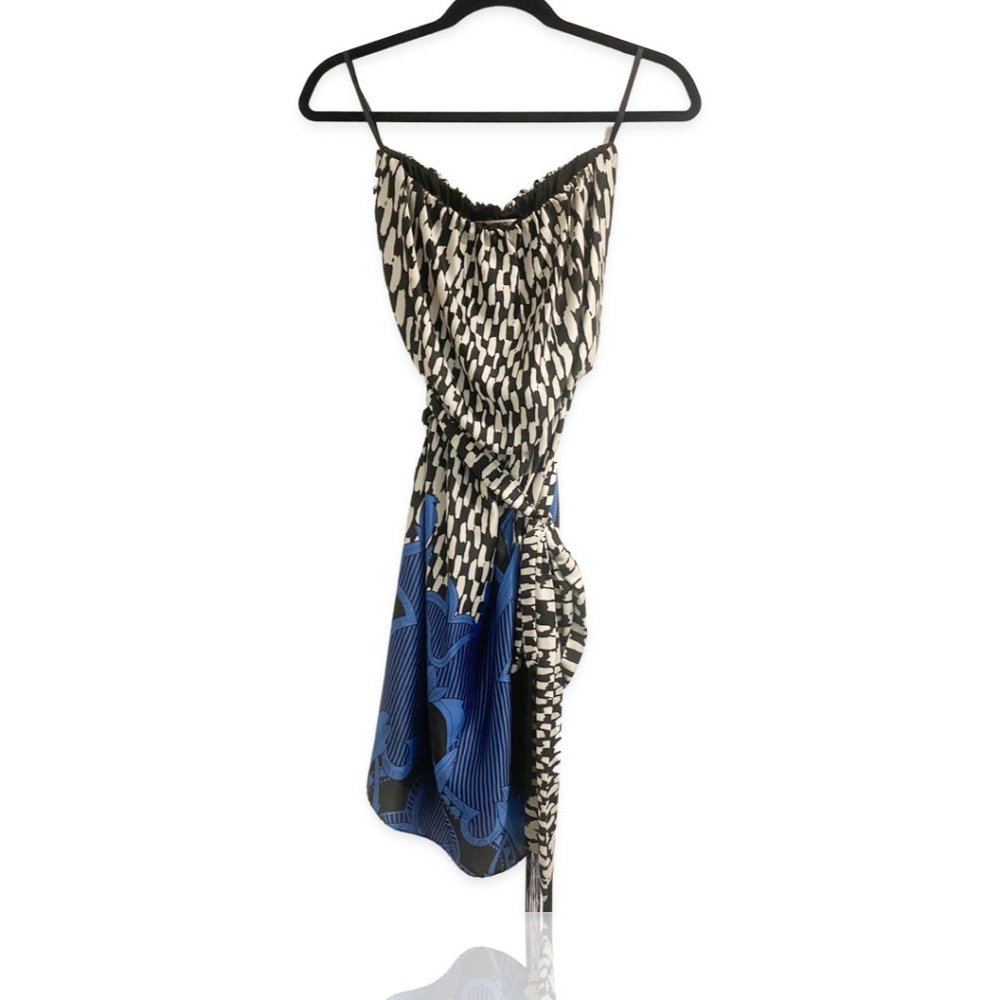Strapless Mini Dress with Fringe Tie Belt